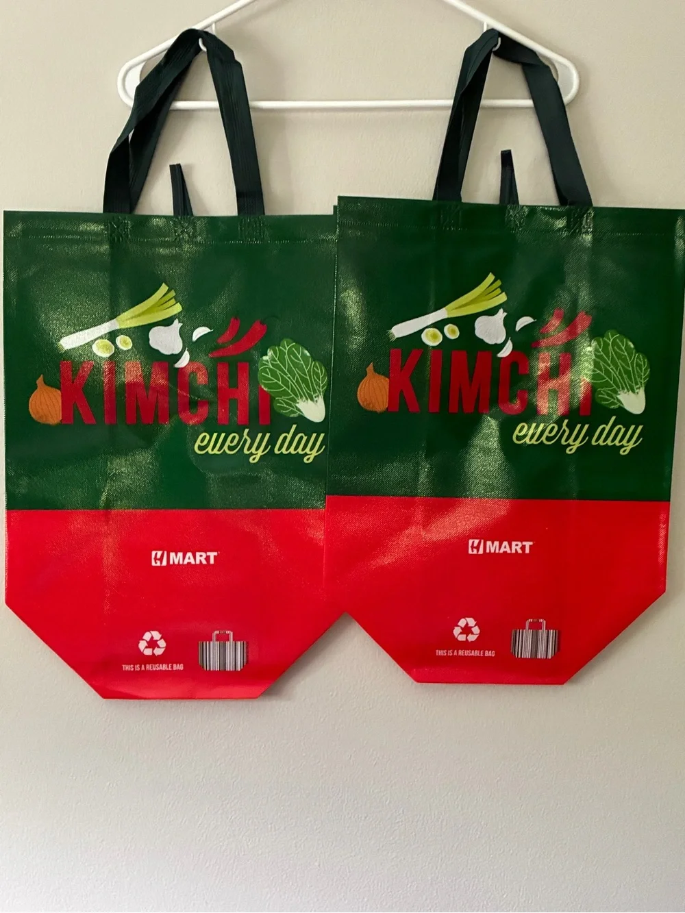 NWOT HMart “Kimchi Every Day” Reusable Tote Bags – Lot of 2
